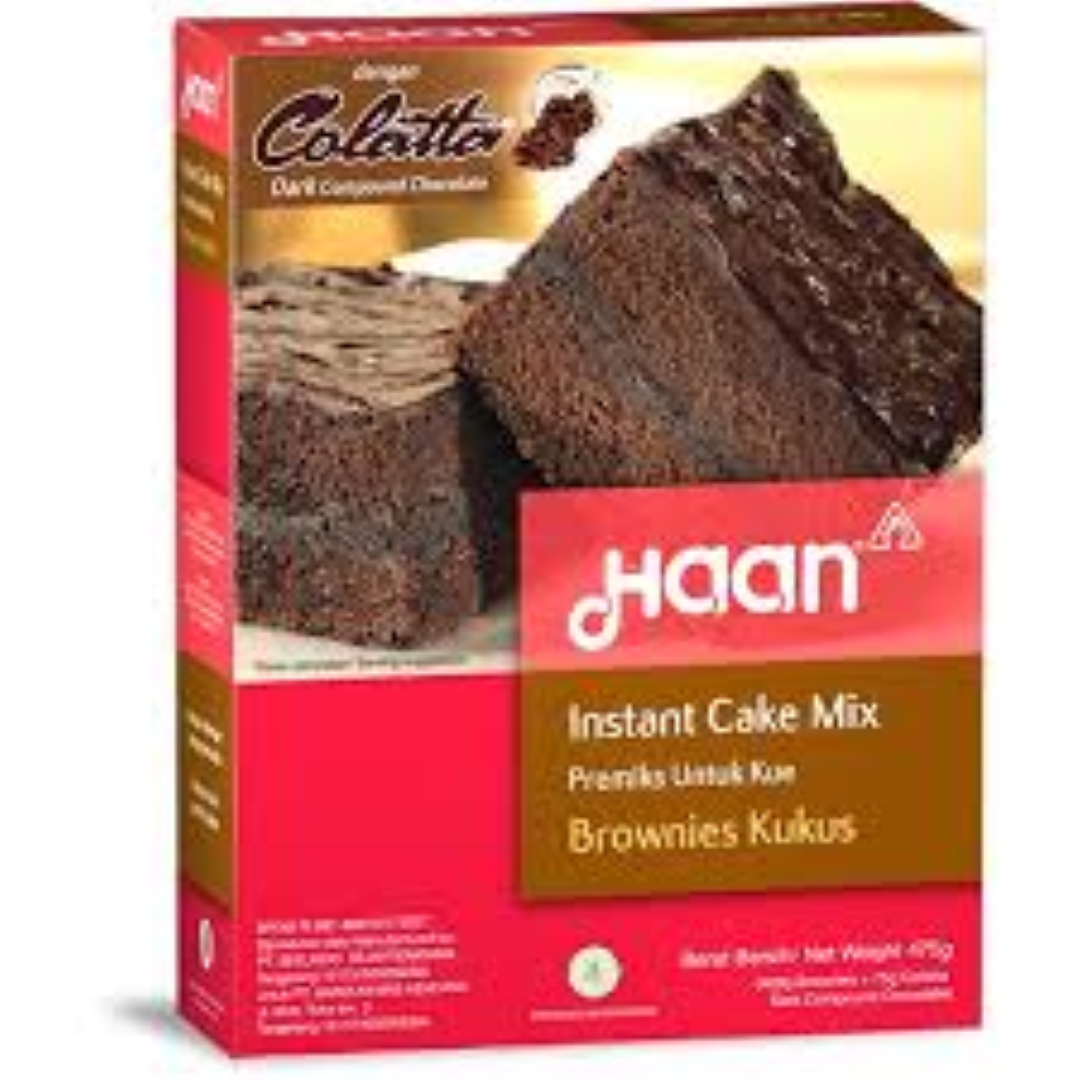 HAAN INSTANT CAKE MIX STEAM BROWNIES 475G